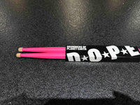 Dope Stickz Neon Pink 8A Barrel Tip Drum Sticks Pair