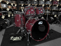DW Collector's Series Toasted Pure Purpleheart 4-Piece 10/12/16/22 Drum Kit Set in Natural Gloss Lacquer with Chrome Hardware