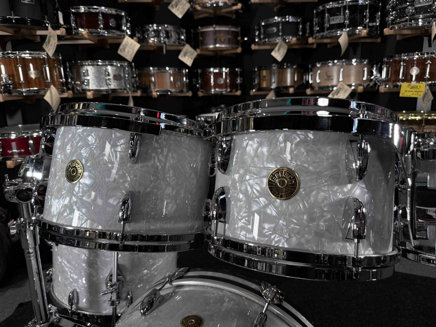 Gretsch USA Custom 5-Piece 8/10/12/16/20 Drum Kit Set in 60's Marine Pearl Nitron