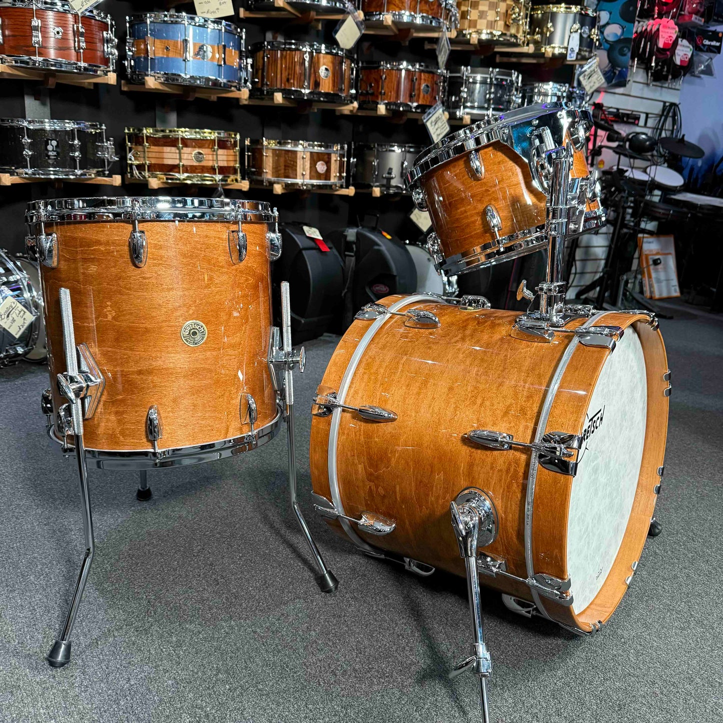 ~WOW!~ Gretsch USA Custom 3-Piece 12/14/18 Bop Drum Kit Set in Classic Maple Gloss Lacquer