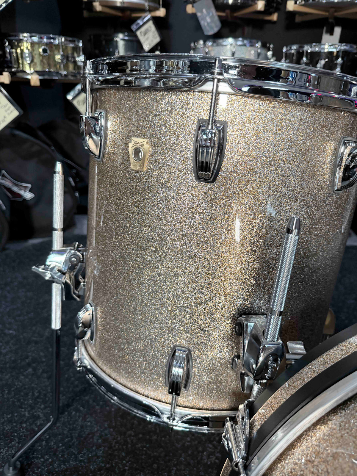 ~NEW!~ Ludwig Classic Maple 3-Piece 12/14/18 Jazzette Drum Kit Set in Champagne Sparkle