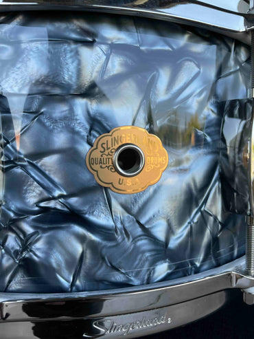 ~NEW~ Slingerland RadioKing Artist Series 6.5x14 Mahogany/Poplar Snare Drum in Black Diamond Pearl with Nickel Hardware