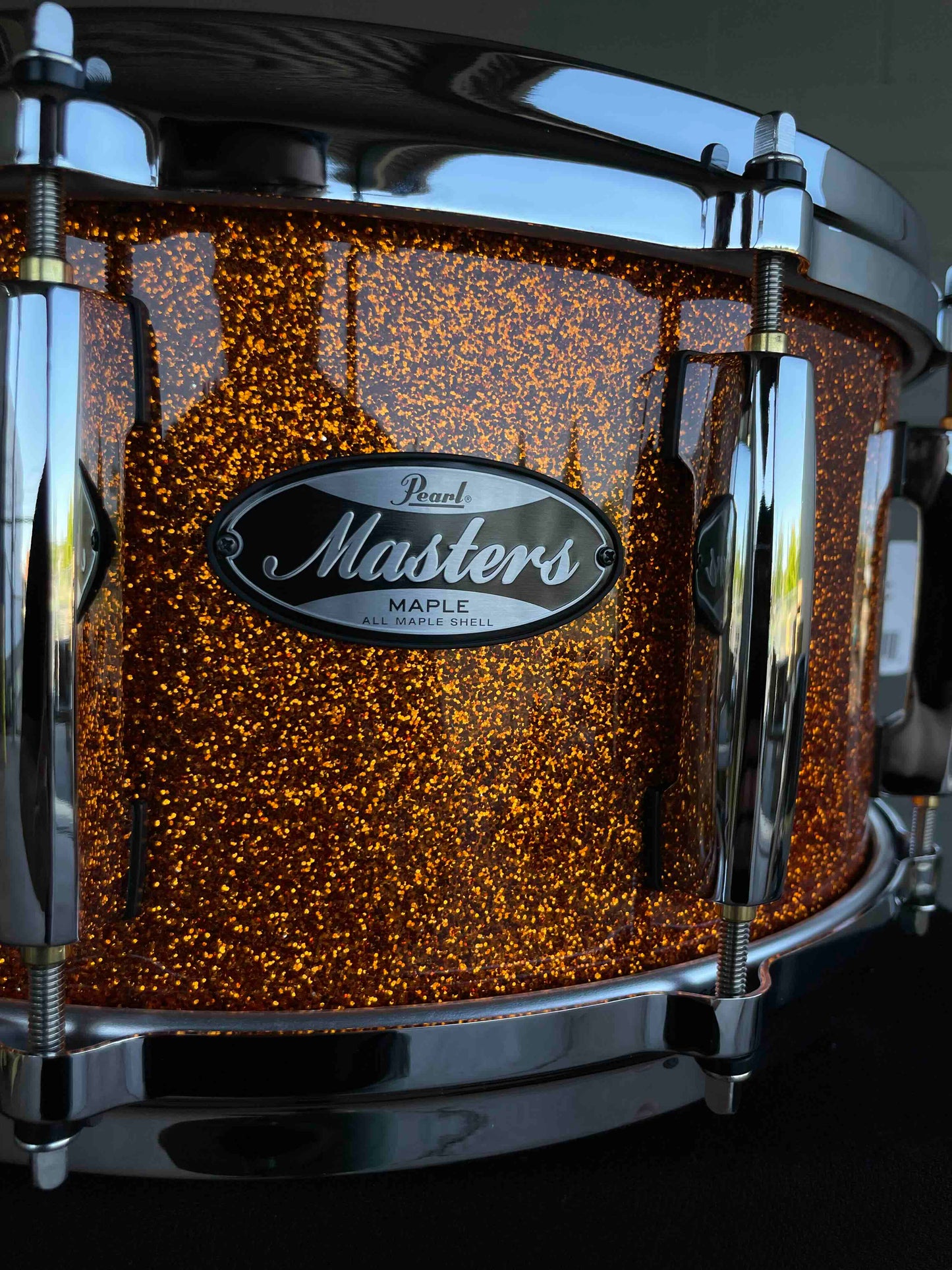 ~NEW~ Pearl MM6C1465S/C830 Masters Maple 6.5x14 Snare Drum in Autumn Fire Sparkle Lacquer w/ Die-Cast Hoops