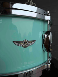 Tama STAR Walnut 8x14 Snare Drum in Grand Aqua Blue Lacquer (DH Rm 4)