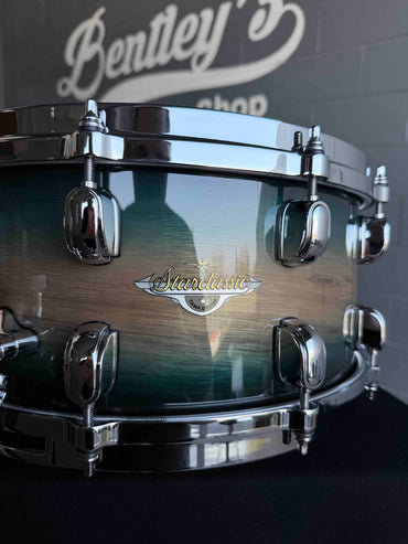 ~WOW!~ TAMA Starclassic Maple 6.5x14 Snare Drum in Emerald Pacific Walnut Burst w/ Chrome Hardware