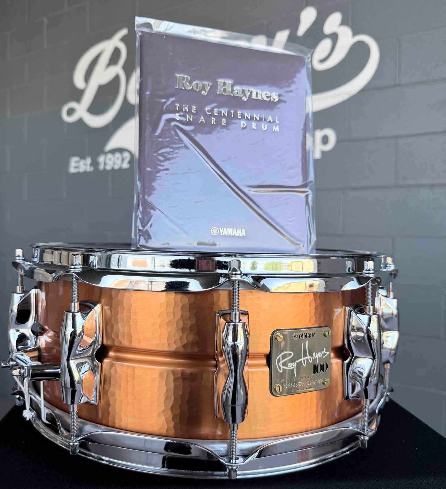 ~LIMITED EDITION~ Yamaha YCS1455RH Roy Haynes Signature Centennial 5.5x14 Hand-Hammered Copper Snare Drum #28 of 30 with Centennial Badge & Booklet