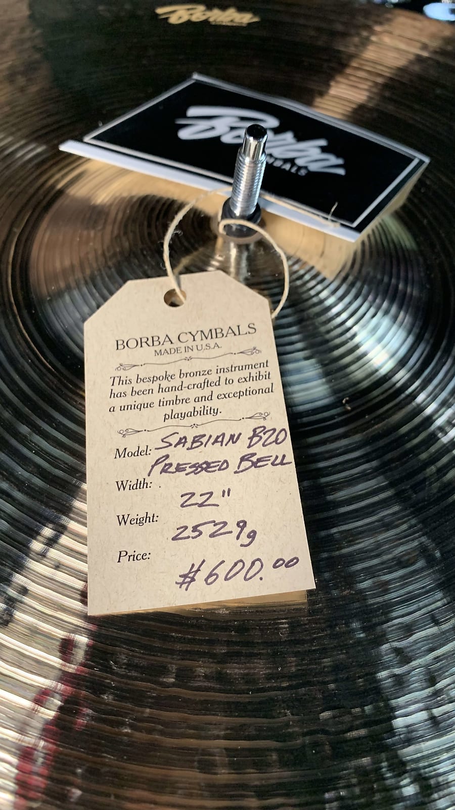 Brett Borba ハイハット Borba Cymbals - Handcrafted in California's Central Valley