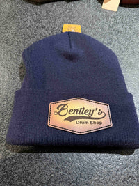 ~NEW~ Bentley's Drum Shop Genuine Leather Patch Beanie Hats