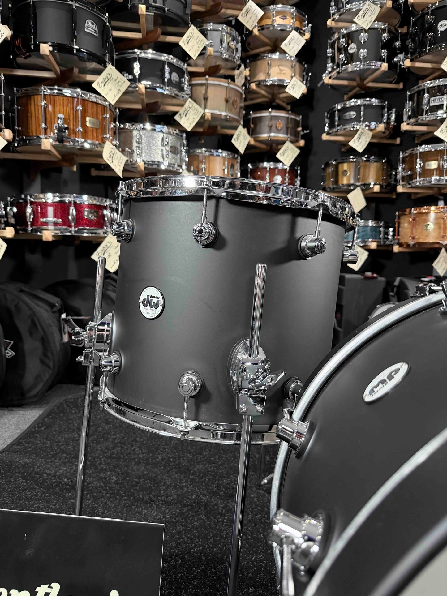 DW Design Series Frequent Flyer 12/14/20 3-Piece Drum Kit Set in Black Satin (Open Box)