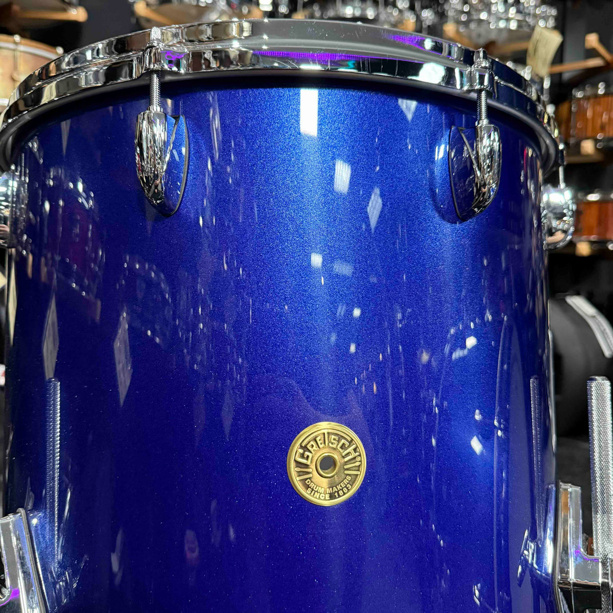 ~WOW!~ Gretsch USA Custom 4-Piece 10/12/16/22 Drum Kit Set in Gloss Mystic Blue Lacquer