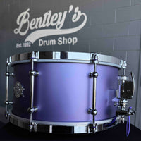~NEW!~ 2026 Dunnett 8-Lug StereoPly Maple/Poplar Hybrid 7x14 Snare Drum in Matte Metallic Purple w/ CR Hoops & Dunnett Bag