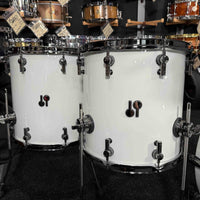~WOW!~ Sonor SQ2 Medium Beech 6-Piece 8/10/12/14/16/22 Drum Kit Set in Papyrus White Lacquer & Black Semi-Gloss Interior with Ruthenium Black Nickel Hardware