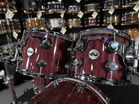 DW Collector's Series Toasted Pure Purpleheart 4-Piece 10/12/16/22 Drum Kit Set in Natural Gloss Lacquer with Chrome Hardware