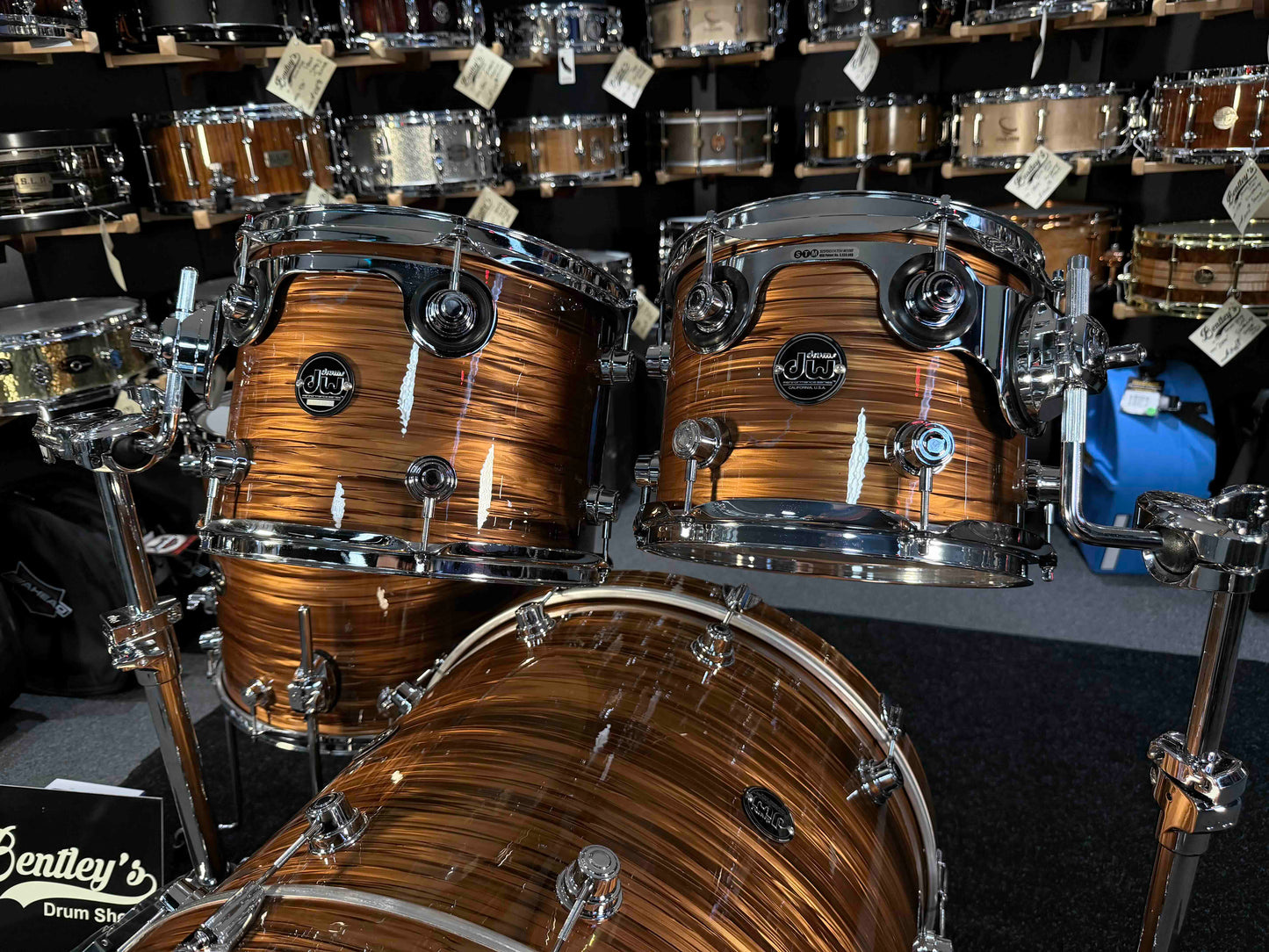 ~RARE~ DW Performance Series 4-Piece 10/12/16/22 Drum Kit Set in Bronze Oyster FinishPly
