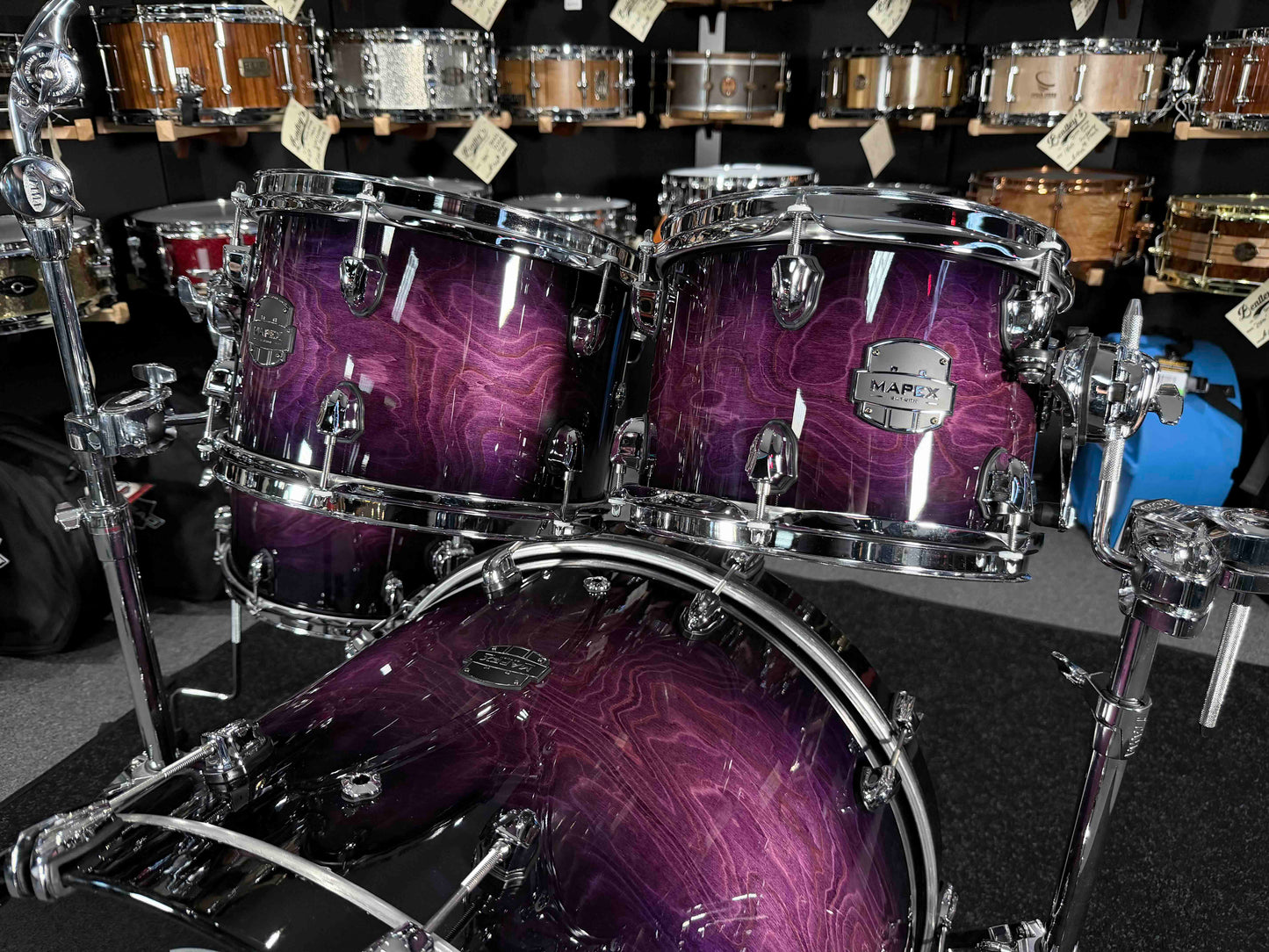 ~NEW~ Mapex SR529XUZXP Saturn VI Rock 4-Piece 10/12/16/22 Drum Kit Set in Royal Purple Burst Gloss Lacquer