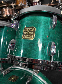 ~NEW!~ Gretsch USA Custom 4-Piece 10/12/16/22 Drum Kit Set in Caribbean Blue Gloss Lacquer with Square Badges