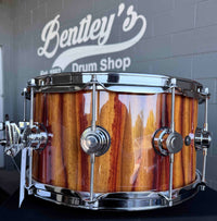 ~WOW!~ DW Collector's Series SSC Pure Maple 7x14 Snare Drum in Citrus Gloss Lacquer over Exotic Candy Stripe Padauk with Chrome Hardware