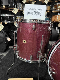 ~NEW!~ 2026 Slingerland RadioKing Mahogany/Poplar/Mahogany 3-Piece 13/16/22 Drum Kit Set in Maroon Glass Glitter with Nickel Hardware
