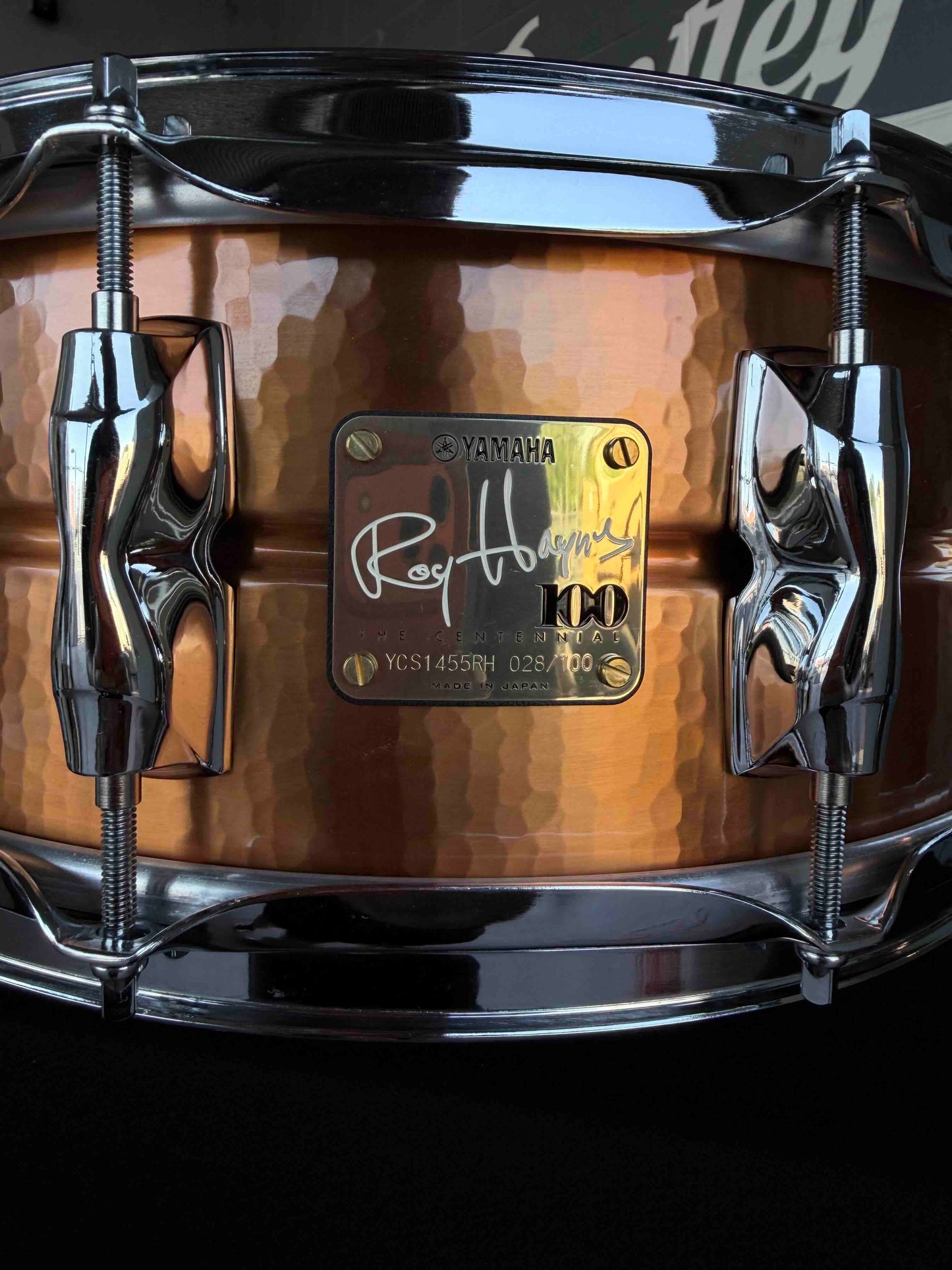 ~LIMITED EDITION~ Yamaha YCS1455RH Roy Haynes Signature Centennial 5.5x14 Hand-Hammered Copper Snare Drum #28 of 30 with Centennial Badge & Booklet