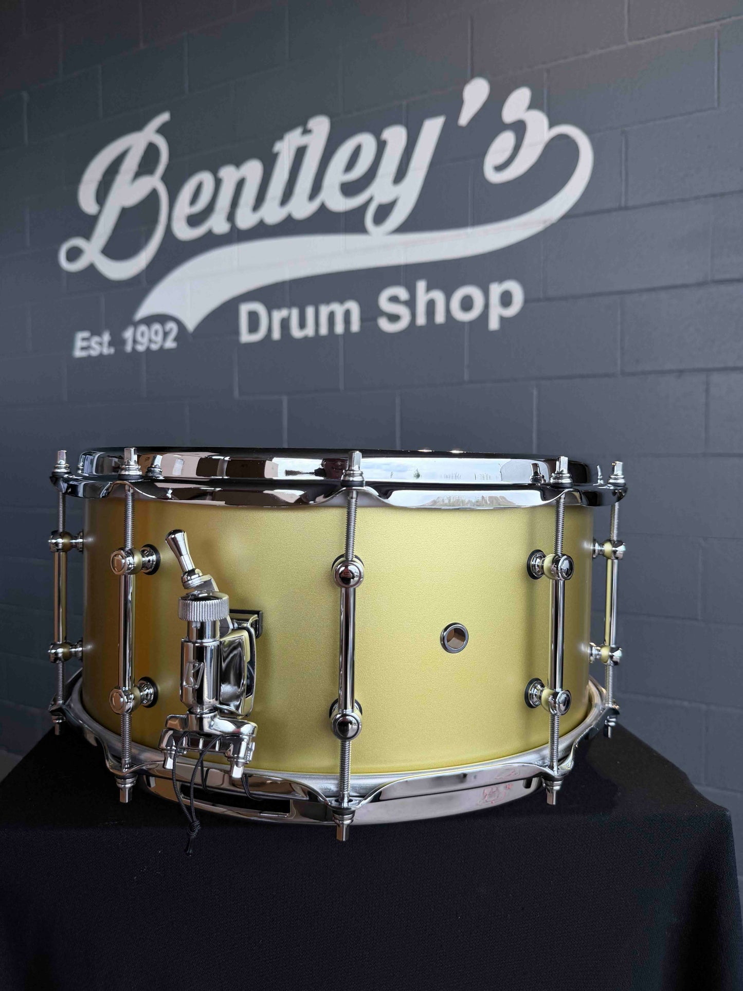 ~LIMITED EDITION~ TAMA Kaz Rodriguez Signature 6.5x14 Bubinga/Maple Hybrid Snare Drum in Matte Metallic Gold Lacquer