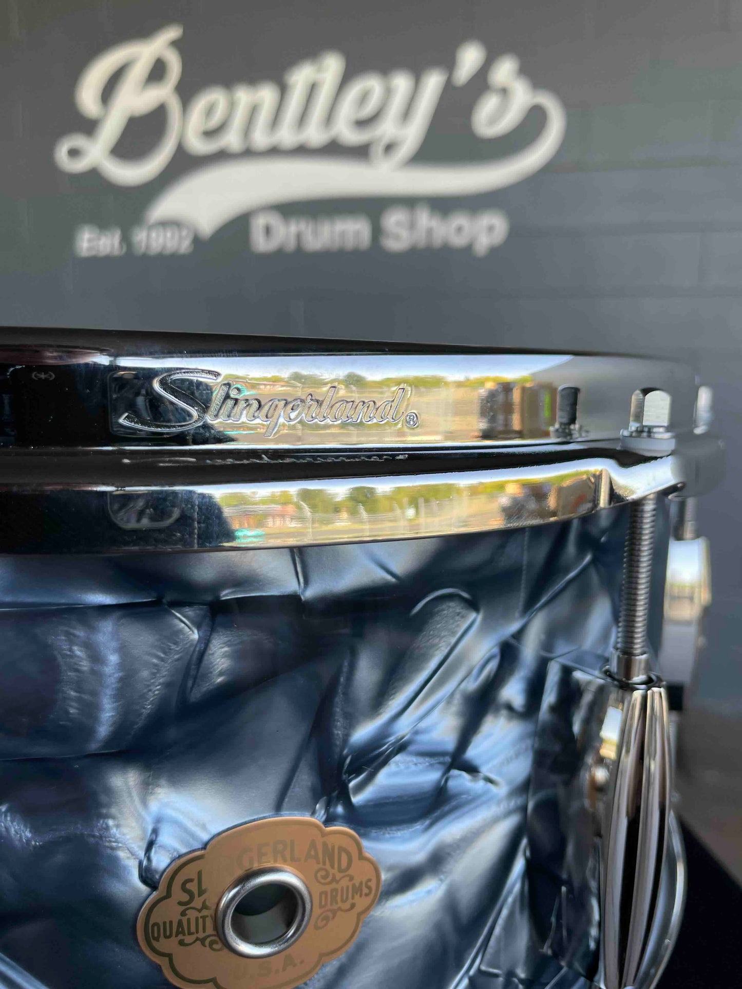 ~NEW~ Slingerland RadioKing Artist Series 6.5x14 Mahogany/Poplar Snare Drum in Black Diamond Pearl with Nickel Hardware
