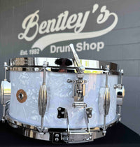~NEW!~ Limited Edition Slingerland Gene Krupa Commemorative 6.5x14 Solid Maple Snare Drum #42 of 100 in White Marine Pearl with Deluxe Case, Bovid Calfskin Head and Certificate of Authenticity