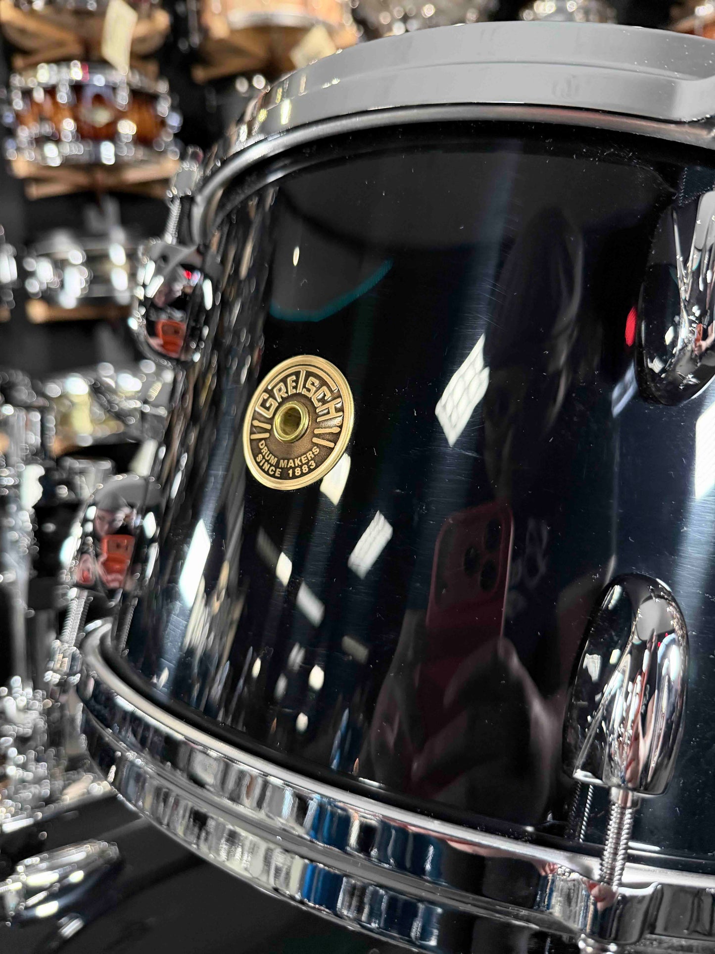 Gretsch USA Custom 3-Piece 12/14/20 Drum Kit Set in Solid Black Nitron