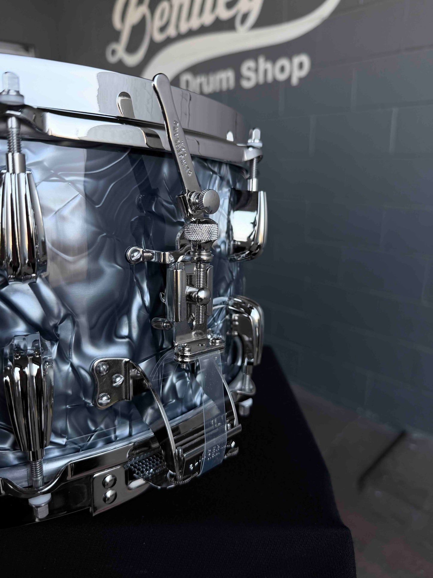 ~NEW!~ Slingerland RadioKing Solid Shell Maple 7x14 Snare Drum in Black Diamond Pearl with Nickel Hardware