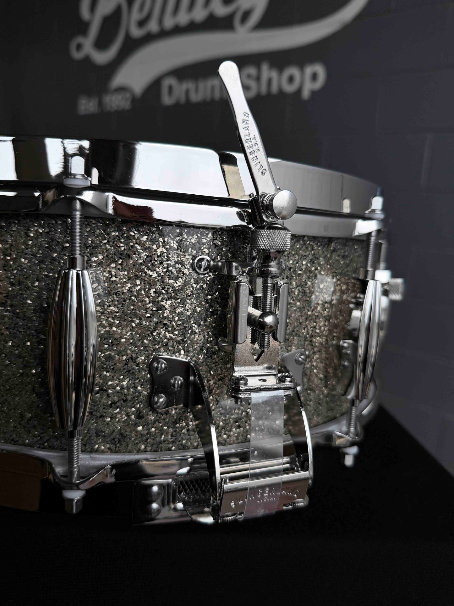 ~NEW!~ Slingerland RadioKing Solid Shell Maple 5.5x14 Snare Drum in Gold Glass Glitter with Nickel Hardware