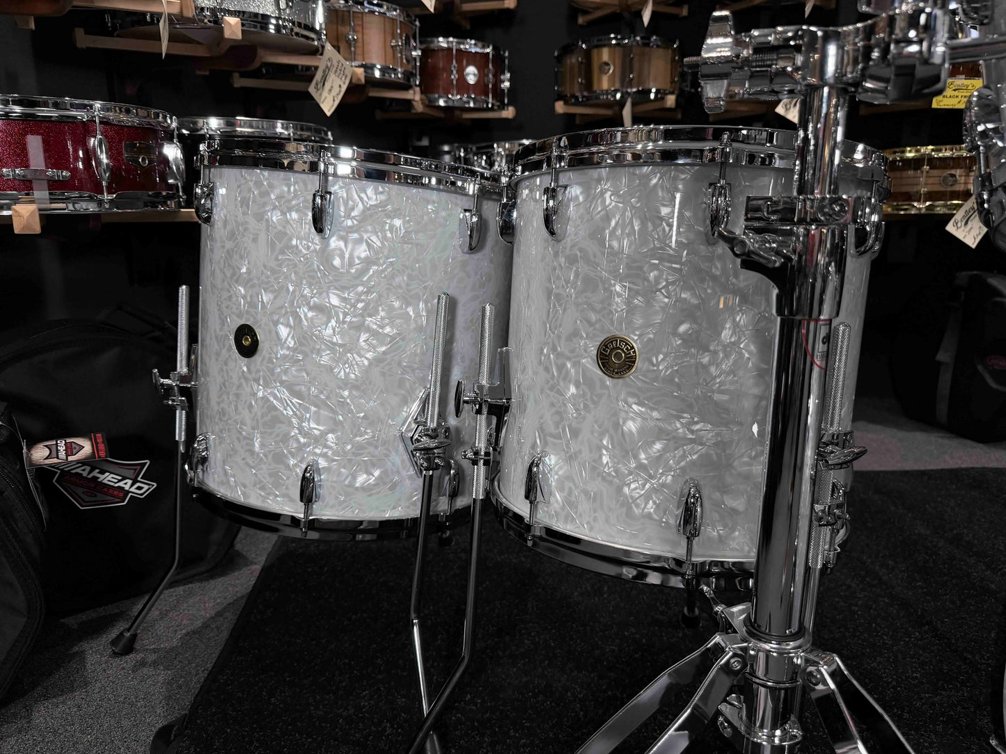~WOW!~ Gretsch USA Custom 6-Piece 8/10/12/14/16/20 Drum Kit Set in 60's Marine Pearl Nitron