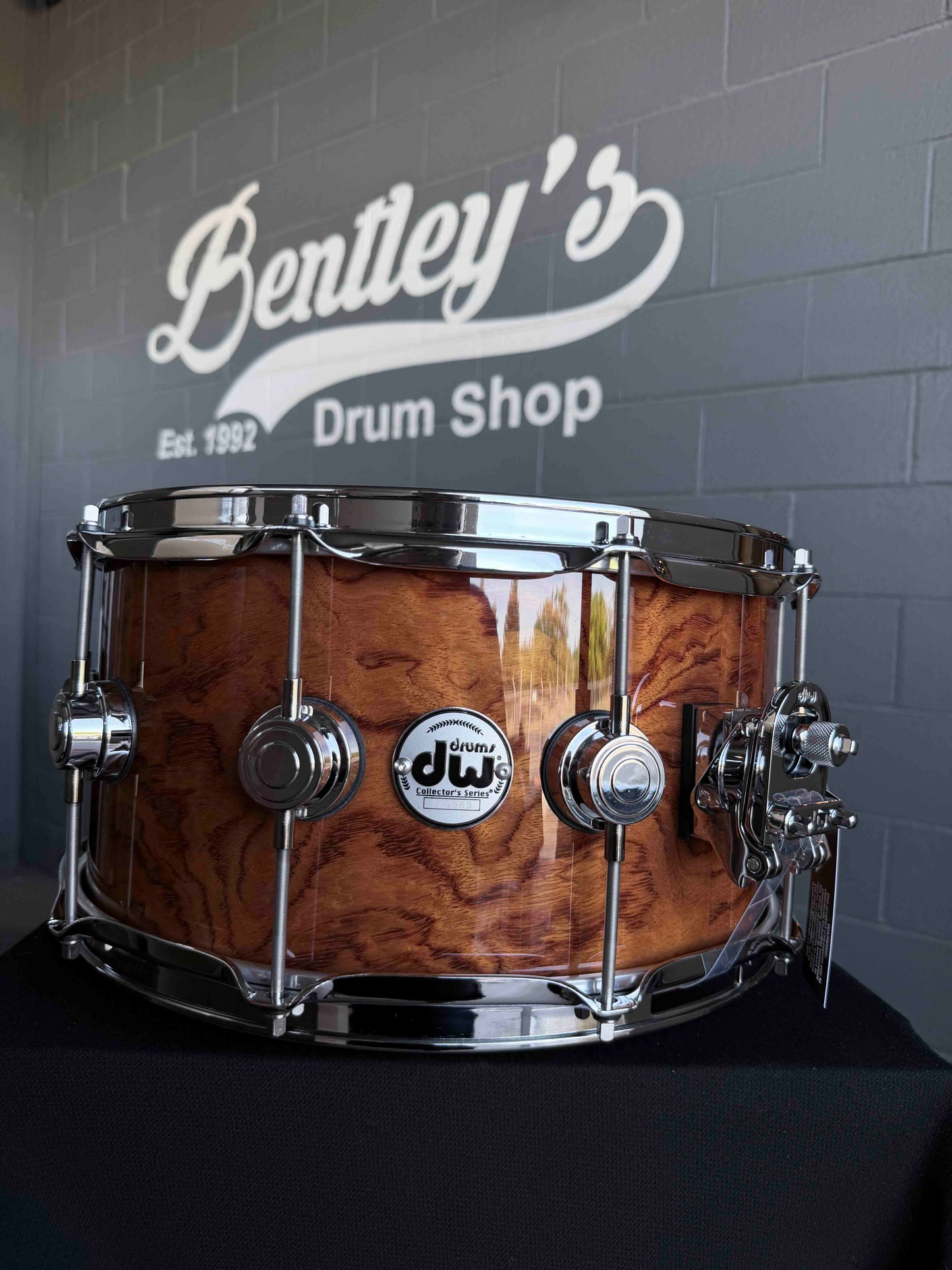 ~WOW!~ DW Collector's Series 333 Pure Maple 7x14 Snare Drum in Exotic Figured Quilted Waterfall Bubinga with Chrome Hardware