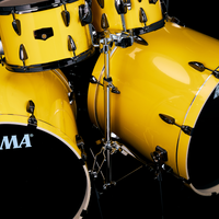 ~LIMITED EDITION~ TAMA Imperialstar 7-Piece 10/12/14/16/22/22 Double-Bass Drum Kit Set in Electric Yellow with Black Nickel Hardware & Matching Snare