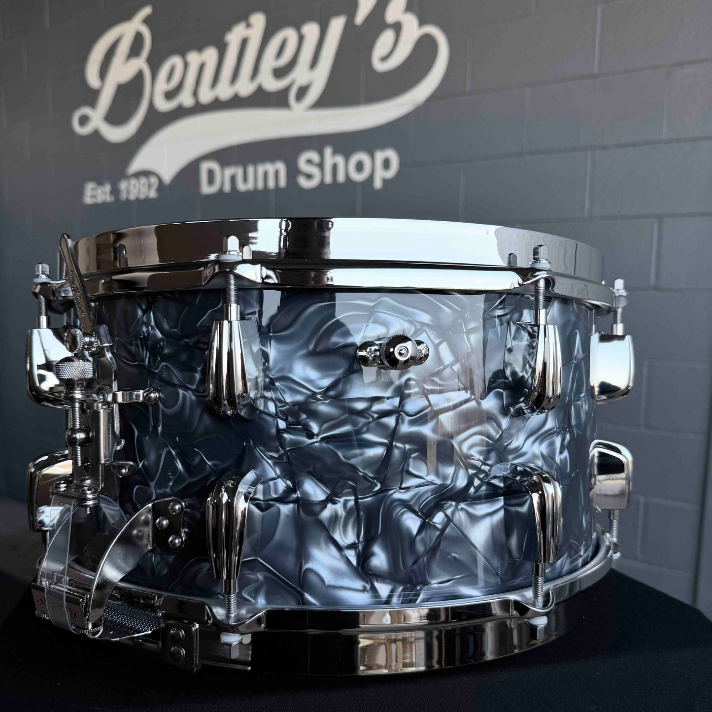 ~NEW!~ Slingerland RadioKing Solid Shell Maple 7x14 Snare Drum in Black Diamond Pearl with Nickel Hardware