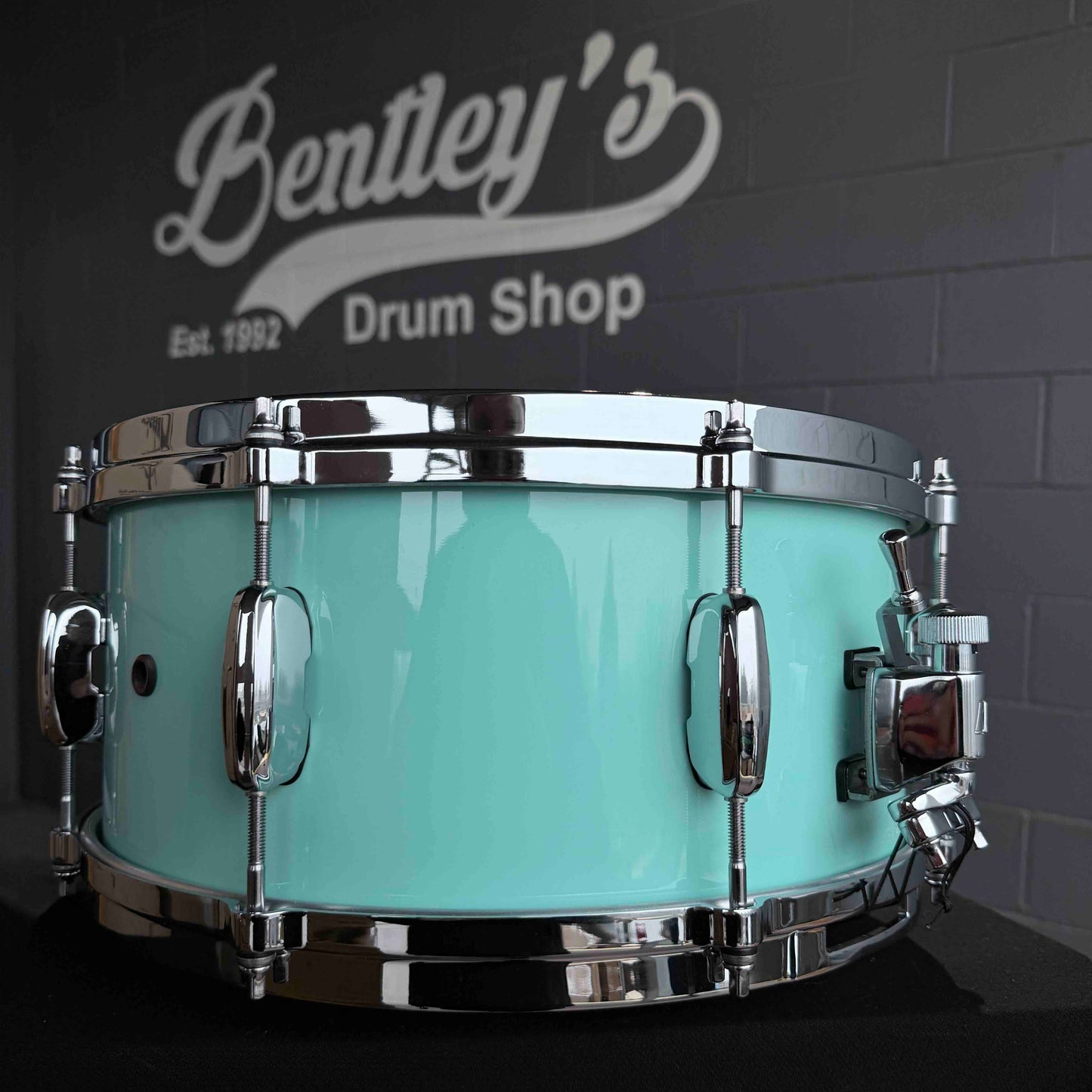 Tama STAR Walnut 8x14 Snare Drum in Grand Aqua Blue Lacquer (DH Rm 4)