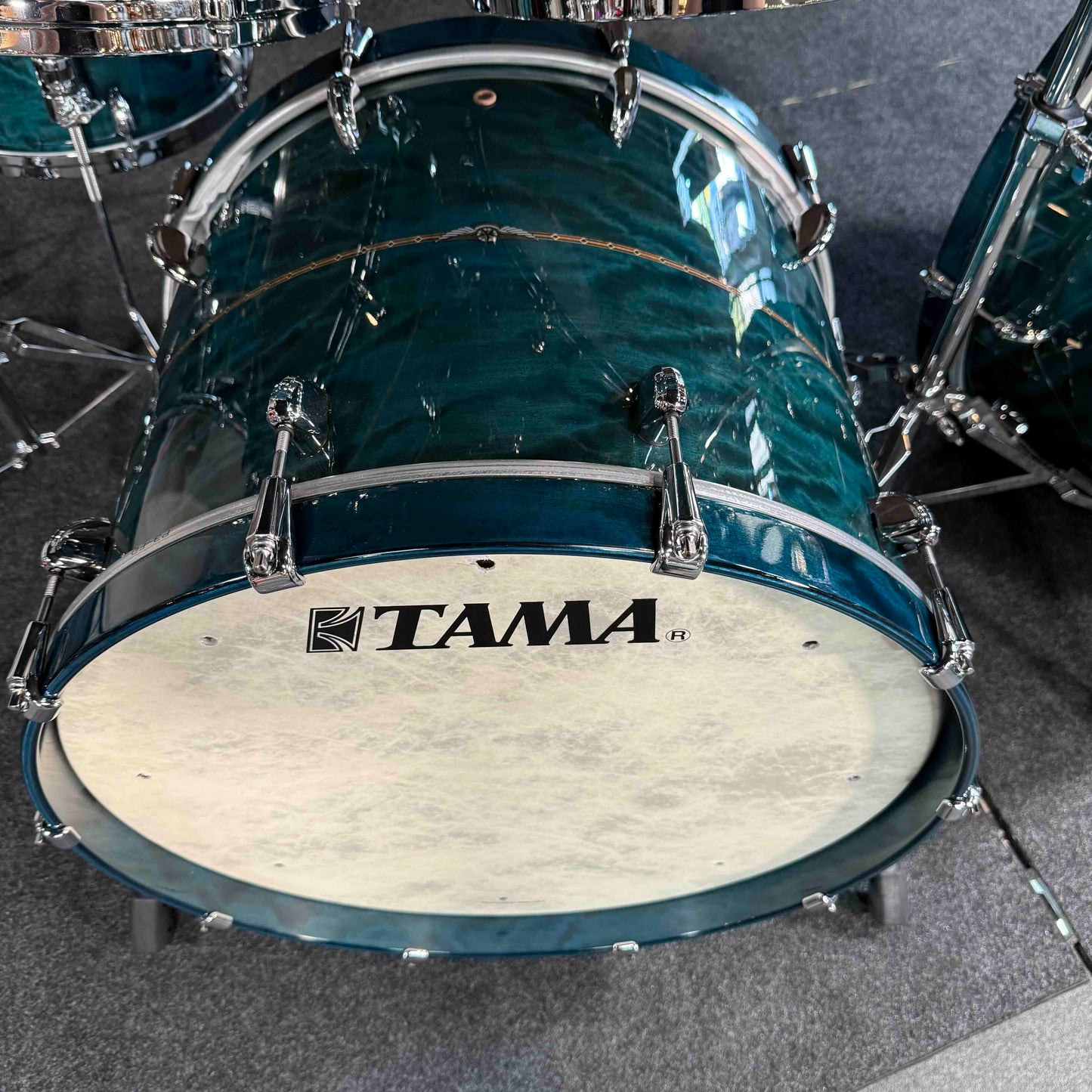 ~WOW!~ TAMA STAR Bubinga 10-Piece Double-Bass Drum Kit Set in Wild Sea Blue Bosse Gloss Lacquer with Dual Inlay