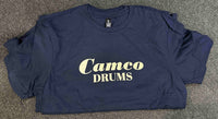~NEW!~ Camco Drums T-Shirt with Creme Font in Navy Blue, Dark Chocolate and Black