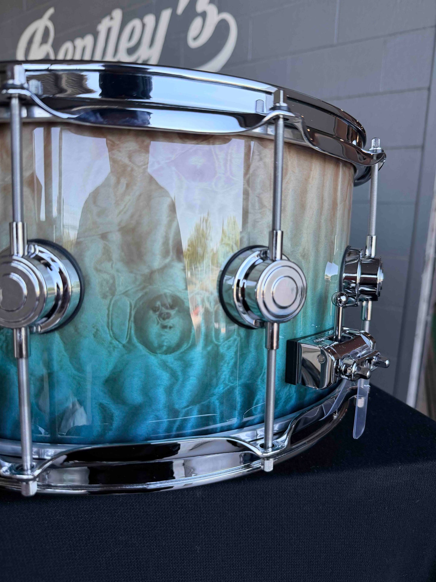 ~WOW!~ DW Collector's Series 333 Pure Maple 7x14 Snare Drum in Malibu Fade over Exotic Super Quilted Maple with Chrome Hardware