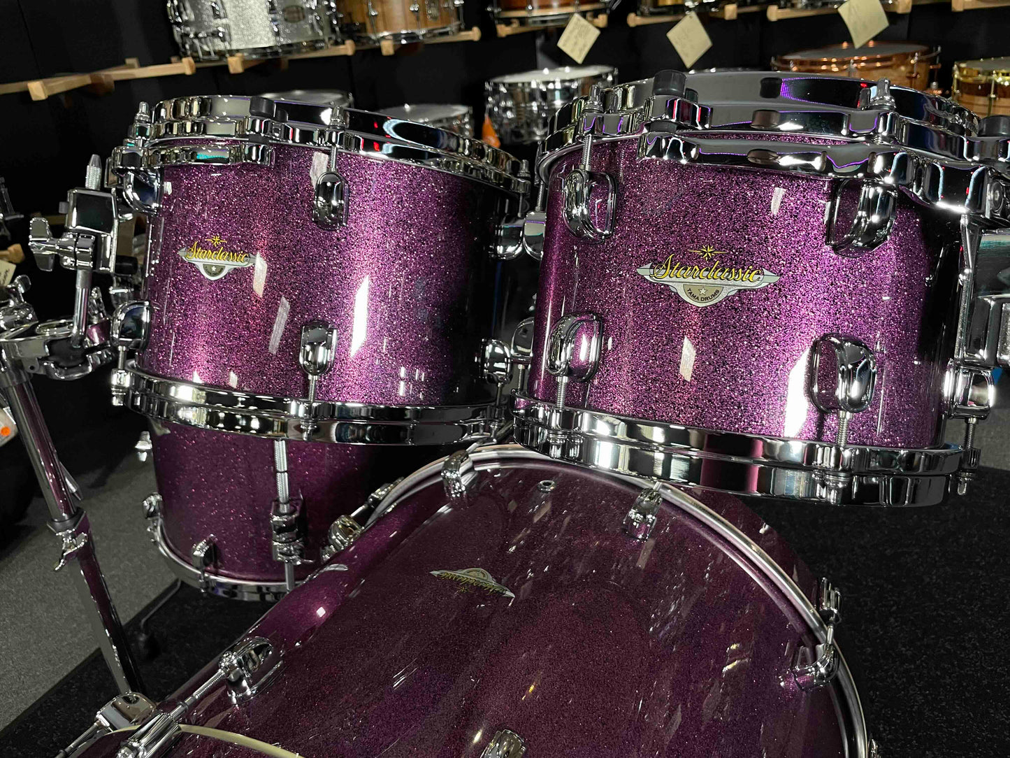 ~NEW~ TAMA MA42TZSDPP Starclassic Maple 4-Piece 10/12/16/22 Drum Kit Set in Deeper Purple Sparkle Lacquer w/ Chrome Hardware
