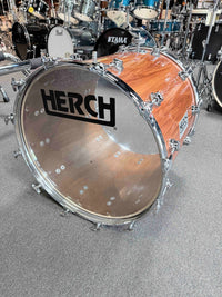 Herch Percussion Banda 20x22" Tambora Bass Drum in Mahogany Veneer & Chrome Hoops with a FREE Case