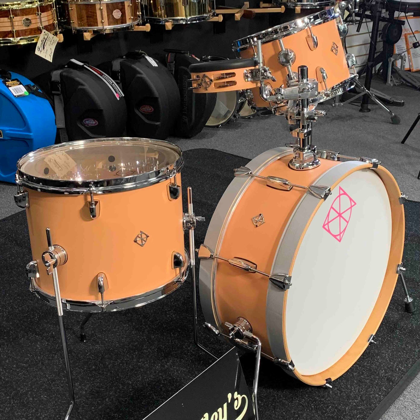 ~NEW~ Dixon PODL520PF Little Roomer 5-Piece Drum Kit Set in Peach Fuzz *IN STOCK*