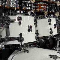 ~WOW!~ Sonor SQ2 Medium Beech 6-Piece 8/10/12/14/16/22 Drum Kit Set in Papyrus White Lacquer & Black Semi-Gloss Interior with Ruthenium Black Nickel Hardware