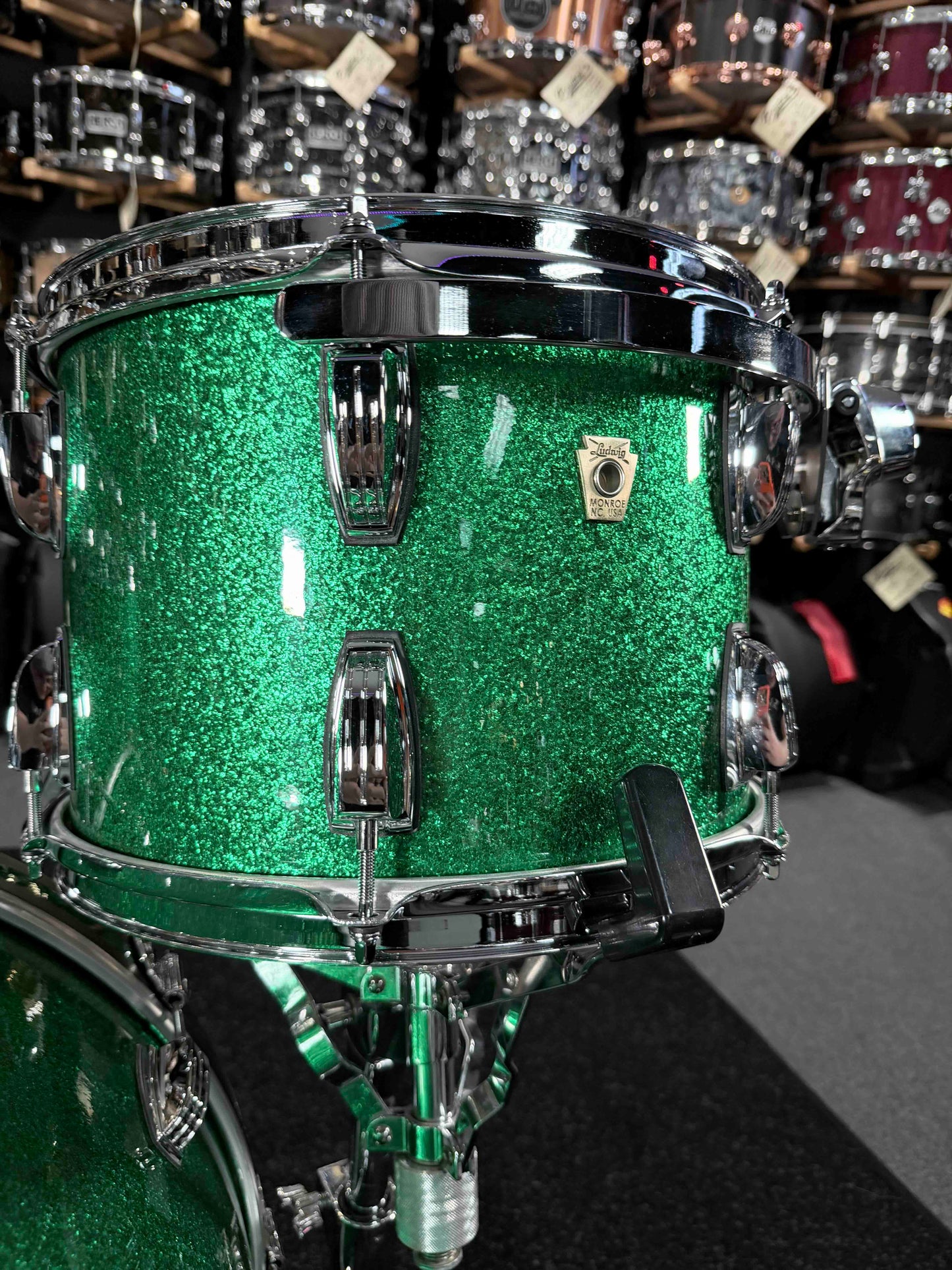 ~WOW!~ Ludwig Classic Maple FAB 3-Piece 13/16/22 Drum Kit Set in Green Sparkle