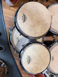 *WOW!* LP Latin Percussion LP201AX-EC E-Class 7-1/4" & 8-5/8" Bongo Pair Set w/ Signed Head from Escovedo Family!