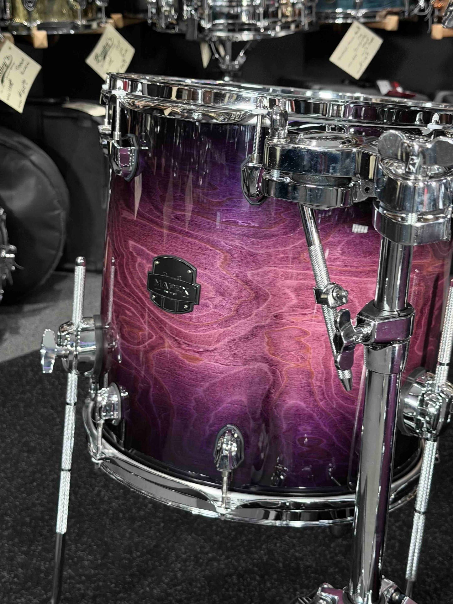 Mapex Saturn VI Maple/Walnut Hybrid Fusion 4-Piece 10/12/14/20 Drum Kit Set in Royal Purple Burst Gloss Lacquer (Displayed at 2026 NAMM Show!)