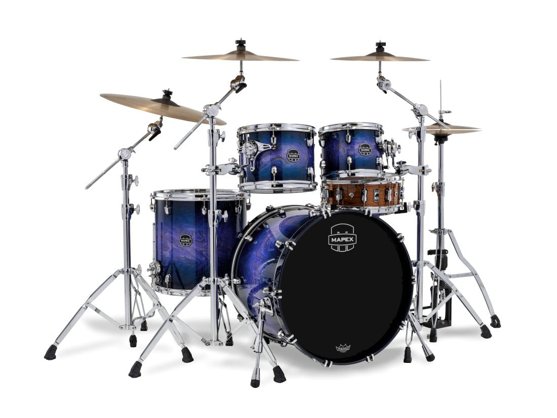 ~NEW~ Mapex SR529XUZXQ Saturn VI Rock 4-Piece 10/12/16/22 Drum Kit Set in Cobalt Burst Gloss Lacquer