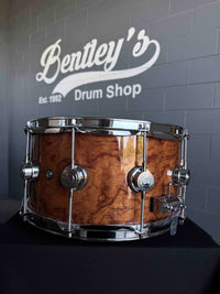 ~WOW!~ DW Collector's Series 333 Pure Maple 7x14 Snare Drum in Exotic Figured Quilted Waterfall Bubinga with Chrome Hardware