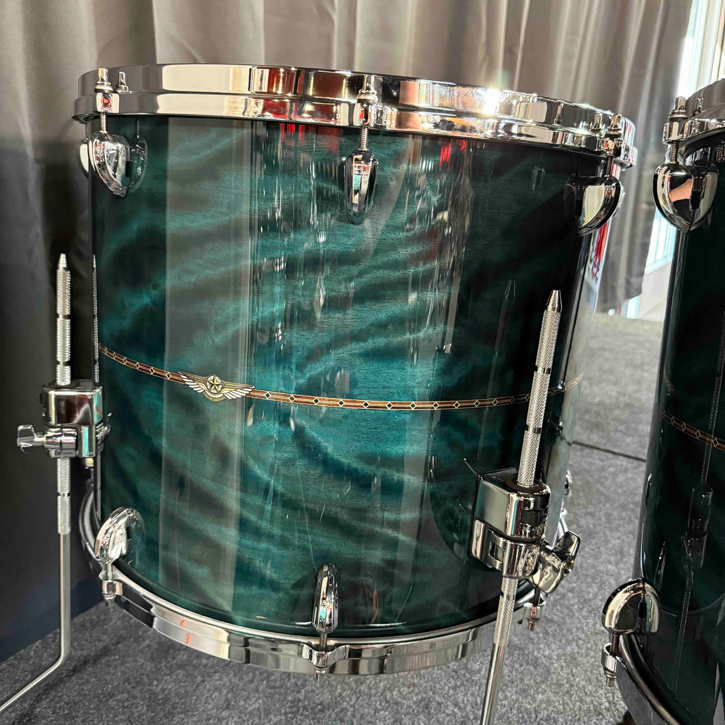 ~WOW!~ TAMA STAR Bubinga 10-Piece Double-Bass Drum Kit Set in Wild Sea Blue Bosse Gloss Lacquer with Dual Inlay