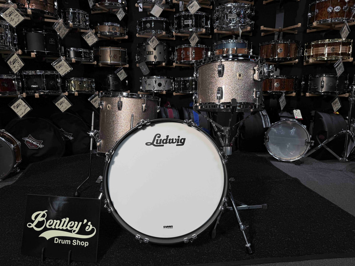 ~NEW!~ Ludwig Classic Maple 3-Piece 12/14/18 Jazzette Drum Kit Set in Champagne Sparkle