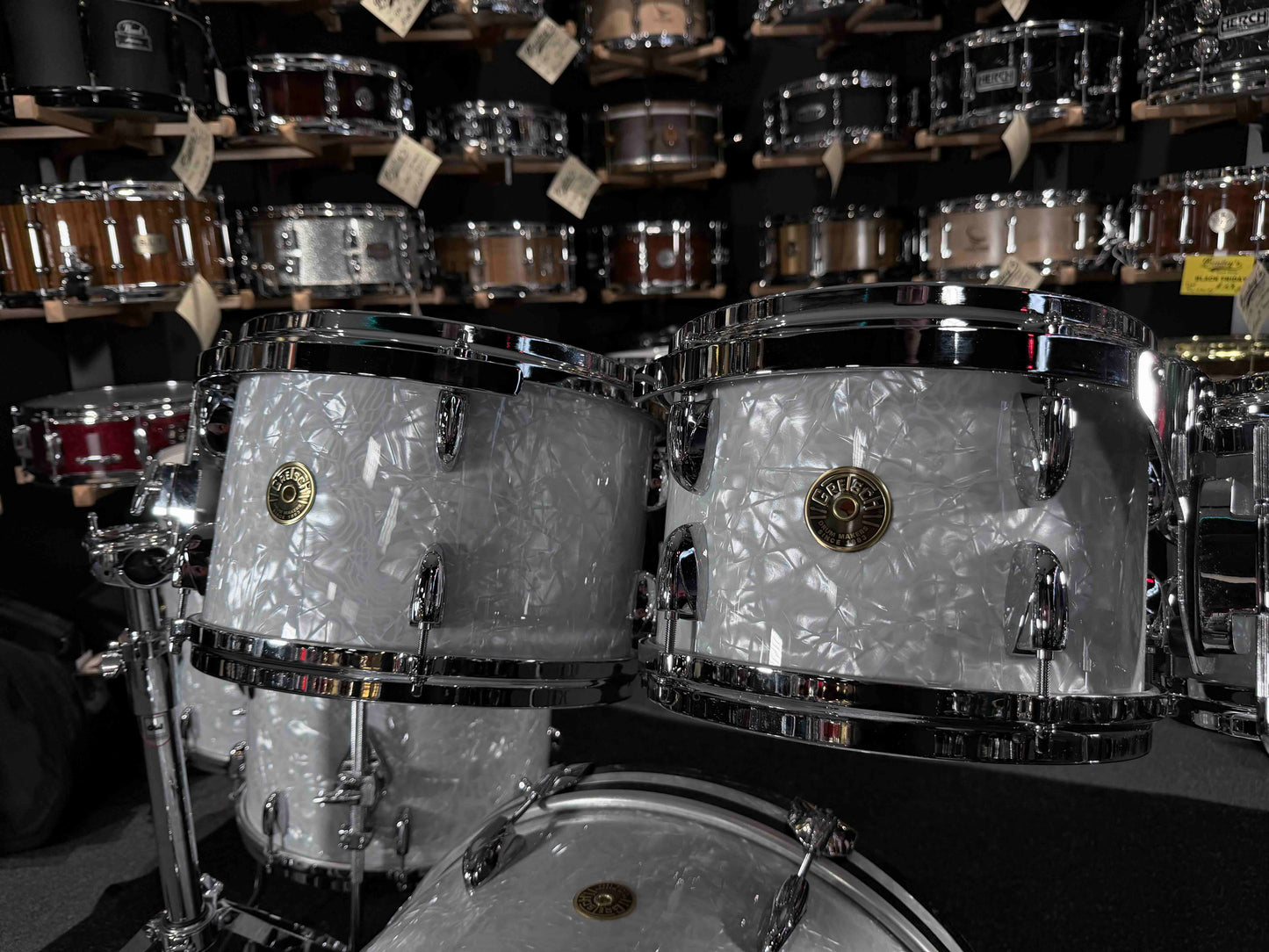 ~WOW!~ Gretsch USA Custom 6-Piece 8/10/12/14/16/20 Drum Kit Set in 60's Marine Pearl Nitron