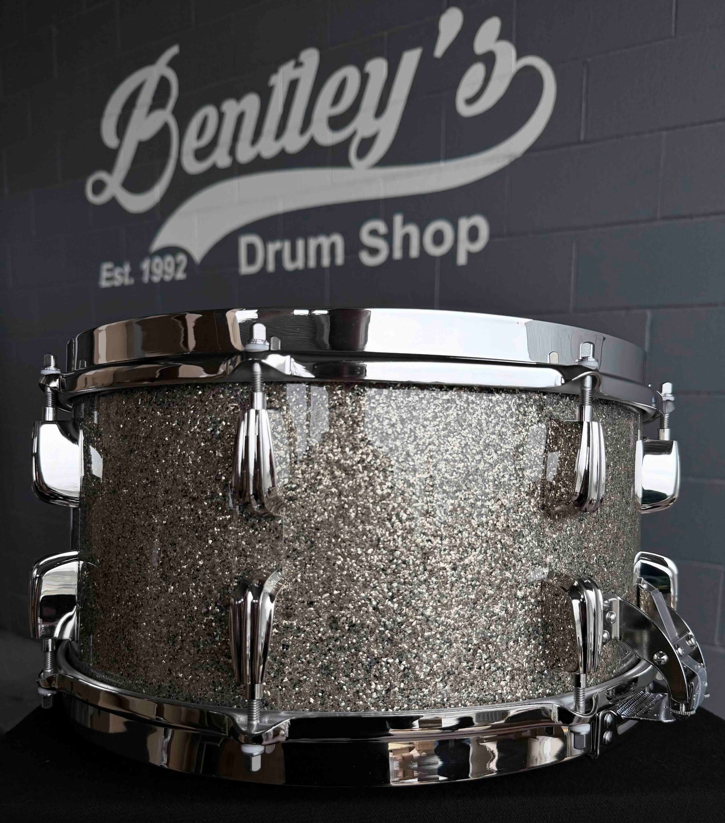 ~NEW!~ Slingerland RadioKing Solid Shell Maple 7x14 Snare Drum in Gold Glass Glitter with Nickel Hardware